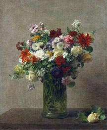 Still Life with Flowers, 1887 by Fantin-Latour | Canvas Print