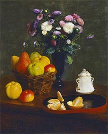 Flowers and Fruit, 1866 by Fantin-Latour | Canvas Print