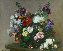 A Bouquet of Mixed Flowers, 1881 by Fantin-Latour | Canvas Print