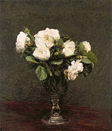 White Roses, 1875 by Fantin-Latour | Canvas Print