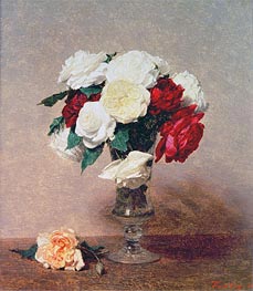 Roses in a Vase with Stem, 1890 by Fantin-Latour | Canvas Print