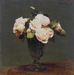 White Roses, 1873 by Fantin-Latour | Canvas Print