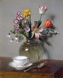Spring Bouquet, 1865 von Fantin-Latour | Leinwand Kunstdruck