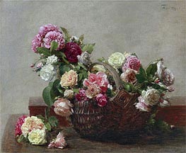 Basket of Roses | Fantin-Latour | Painting Reproduction