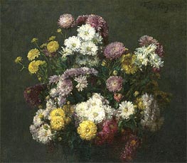 Fantin-Latour | Flowers, Chrysanthemums | Giclée Canvas Print