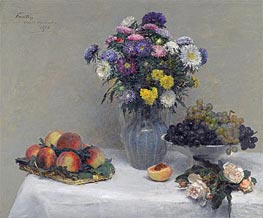 Flowers and Fruits, 1876 von Fantin-Latour | Leinwand Kunstdruck
