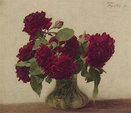 Dark Roses, 1891 von Fantin-Latour | Leinwand Kunstdruck