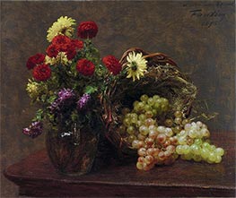 Flowers and Grapes, 1875 by Fantin-Latour | Canvas Print