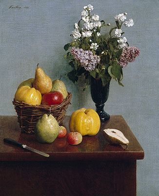 Still Life with Flowers and Fruit, 1866 | Fantin-Latour | Giclée Canvas Print