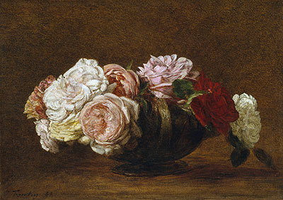 Roses in einer Schüssel, 1883 | Fantin-Latour | Giclée Leinwand Kunstdruck