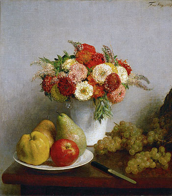 Fantin-Latour | Flowers and Fruits, 1865 | Giclée Canvas Print