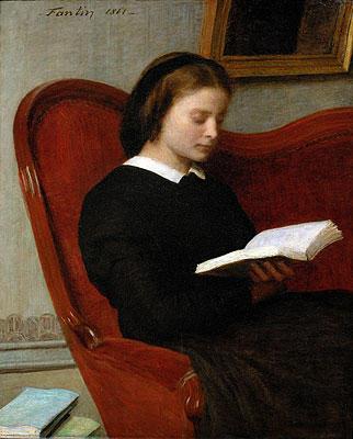The Reader, 1861 | Fantin-Latour | Giclée Leinwand Kunstdruck