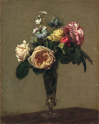Flowers in a Vase, 1882 | Fantin-Latour | Giclée Canvas Print
