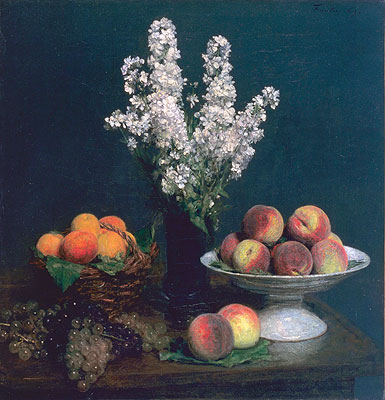 White Rockets and Fruit, 1869 | Fantin-Latour | Giclée Leinwand Kunstdruck