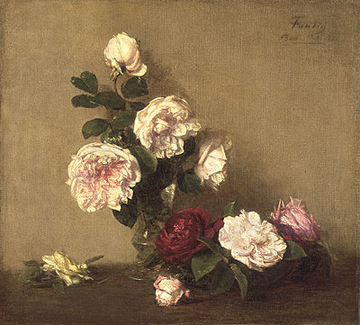 Stillleben mit Rosen von Dijon, 1882 | Fantin-Latour | Giclée Leinwand Kunstdruck