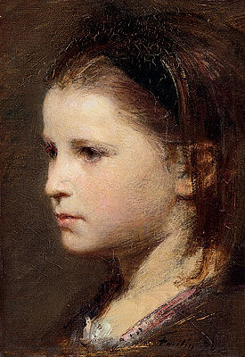 Head of a Young Girl, 1870 | Fantin-Latour | Giclée Leinwand Kunstdruck