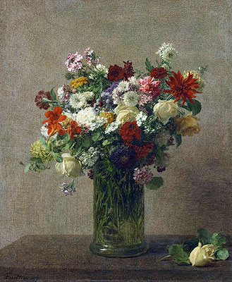 Still Life with Flowers, 1887 | Fantin-Latour | Giclée Leinwand Kunstdruck