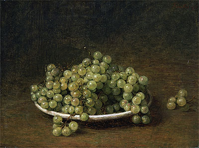 White Grapes on a Plate, 1896 | Fantin-Latour | Giclée Leinwand Kunstdruck