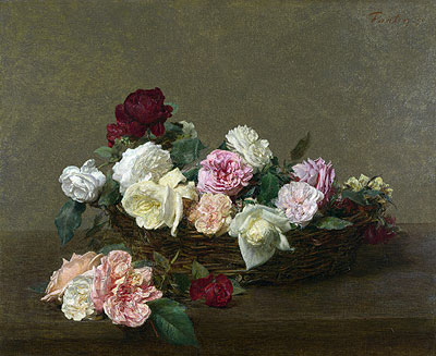 A Basket of Roses, 1890 | Fantin-Latour | Giclée Leinwand Kunstdruck