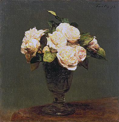 White Roses, 1873 | Fantin-Latour | Giclée Canvas Print