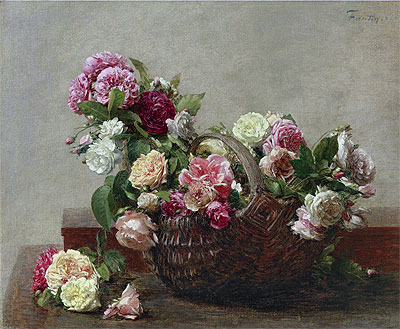 Fantin-Latour | Basket of Roses, 1880 | Giclée Canvas Print
