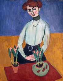 Matisse | Girl with Tulips, 1910 | Giclée Canvas Print