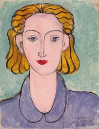 Junge Frau in blauer Bluse (Porträt von Lydia Delectorskaya), 1936 von Matisse | Leinwand Kunstdruck