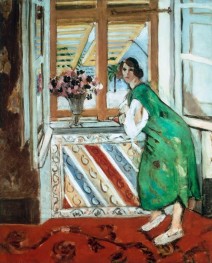 Interior in Nice, Young Woman in Green Dress at the Window, 1921 | Matisse