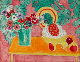 Anemonen und Ananas auf rosa Hintergrund, 1940 | Matisse