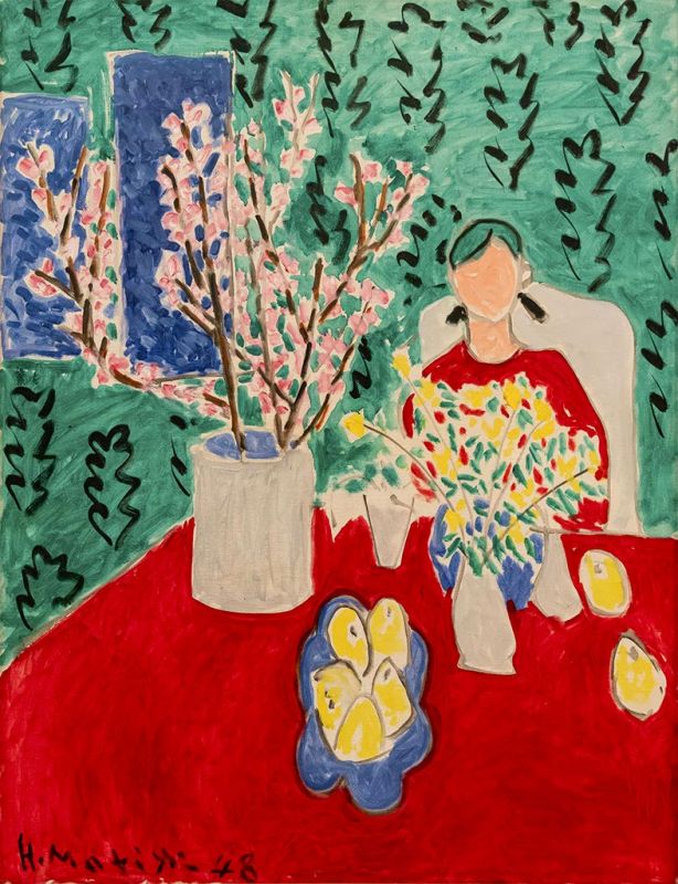 Plum Blossoms, Green Background, 1948 | Matisse | Giclée Canvas Print