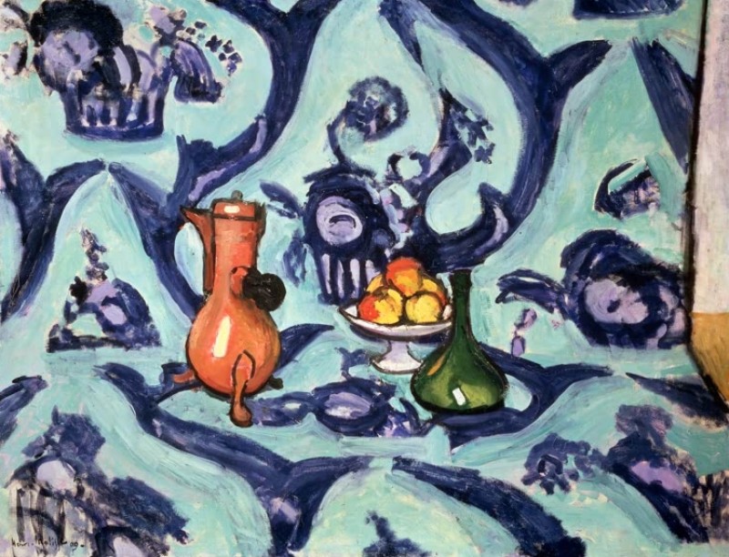 Stillleben mit blauem Tischtuch, 1909 | Matisse | Giclée Leinwand-Kunstdruck