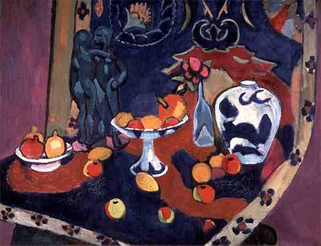Früchte und eine Bronzestatue, 1910 | Matisse | Giclée Leinwand Kunstdruck