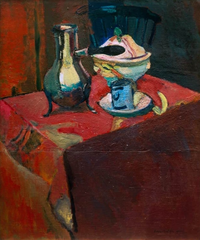 Geschirr auf einem Tisch, 1900 | Matisse | Giclée Leinwand-Kunstdruck