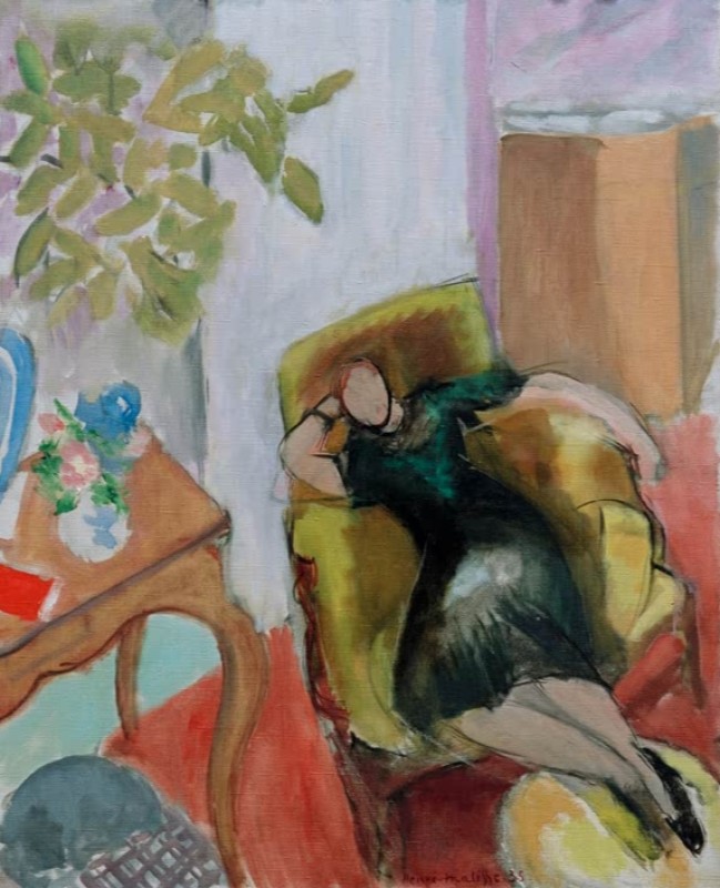 Young Woman in Black on Yellow Chair, 1935 | Matisse | Giclée Canvas Print