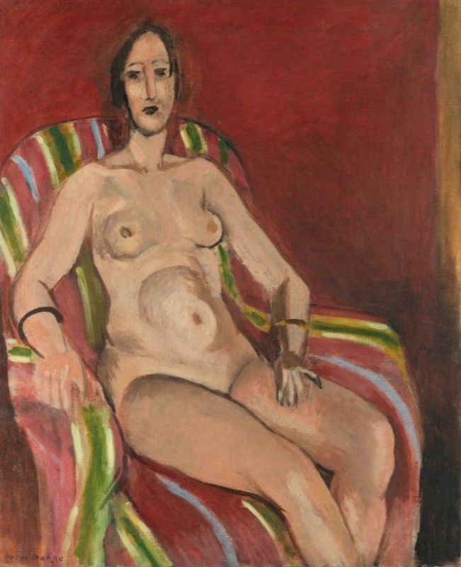 Seated Nude on Red Background, 1925 | Matisse | Giclée Canvas Print