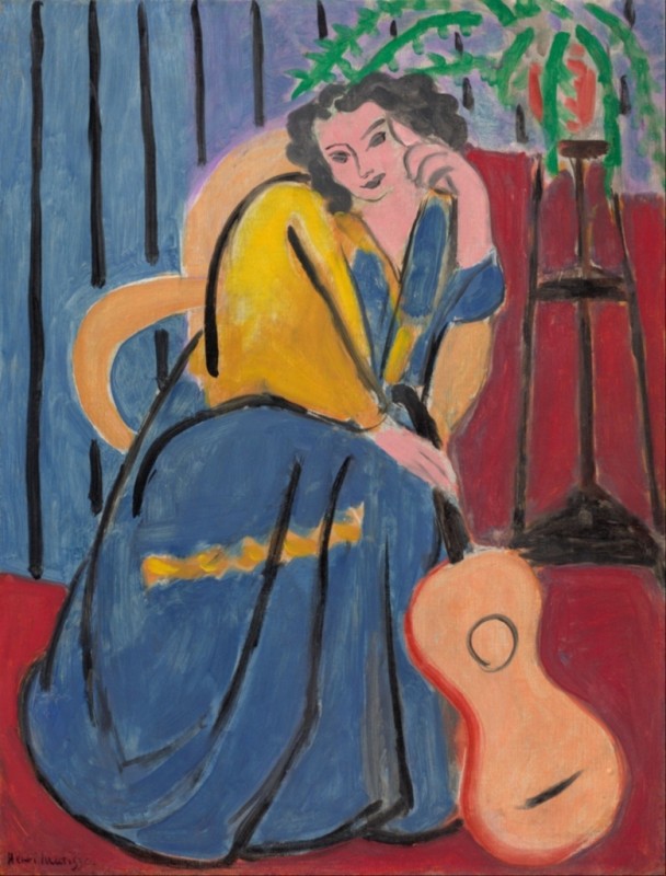 Girl in Yellow and Blue with Guitar, 1939 | Matisse | Giclée Canvas Print