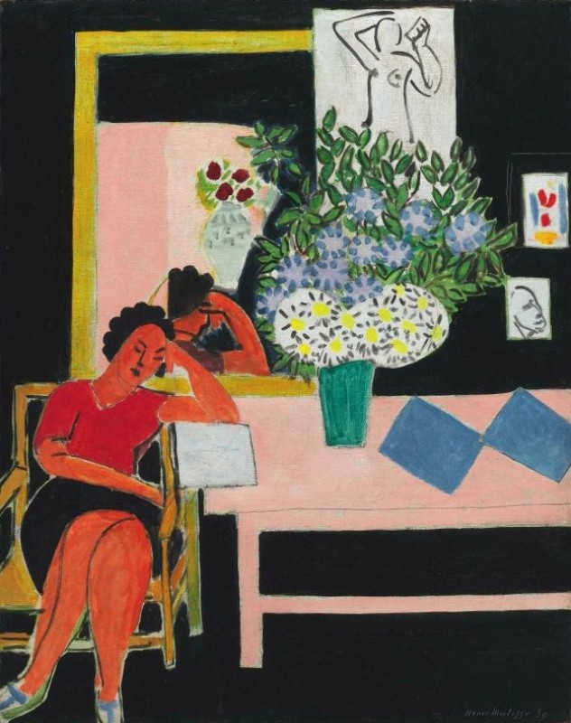 Woman Reading Against a Black Background, 1939 | Matisse | Giclée Canvas Print