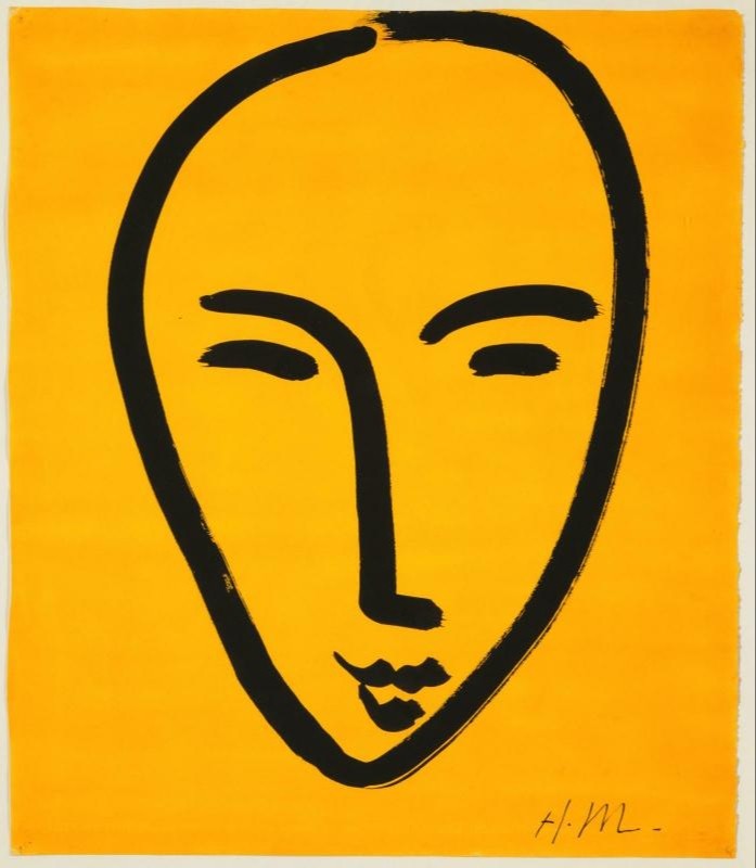 Face on Yellow Background, 1952 | Matisse | Giclée Paper Art Print