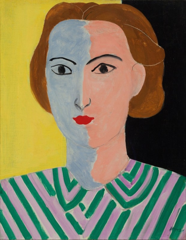 Portrait with Pink and Blue Face, 1936-1937 | Matisse | Giclée Canvas Print