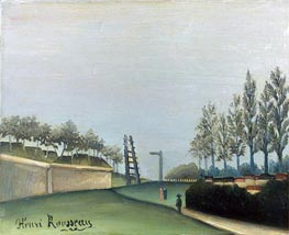 Blick auf die Befestigungen links vom Tor von Vanves, 1909 von Henri Rousseau | Leinwand Kunstdruck