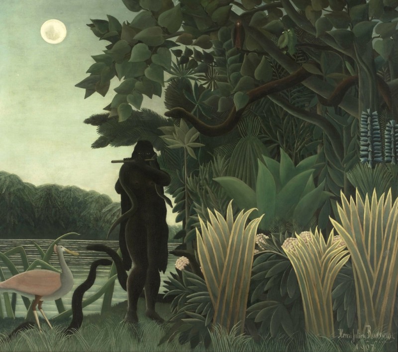Die Schlangenbeschwörerin, 1907 | Henri Rousseau | Giclée Leinwand-Kunstdruck