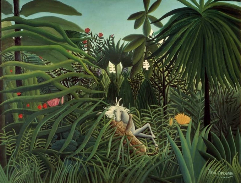 Pferd angegriffen von einem Jaguar, 1910 | Henri Rousseau | Giclée Leinwand-Kunstdruck