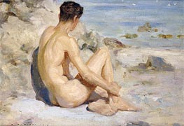 Boy on a Beach | Tuke | Gemälde Reproduktion