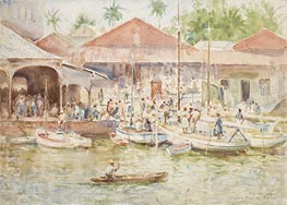 Tuke | The Market, Belize, British Honduras | Giclée Canvas Print