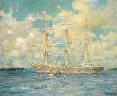 A French Barque in Falmouth Bay, 1902 | Tuke | Giclée Canvas Print