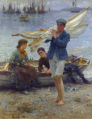 Return from Fishing, 1907 | Tuke | Giclée Canvas Print