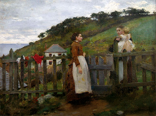 A Morning Gossip, 1885 | Tuke | Giclée Canvas Print