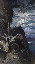 Hermann David Salomon Corrodi | Passage of the Monks to Mount Athos Monastery | Giclée Canvas Print