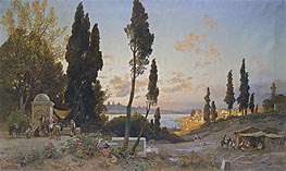 Hermann David Salomon Corrodi | View across the Bosphorus, Constantinople | Giclée Canvas Print