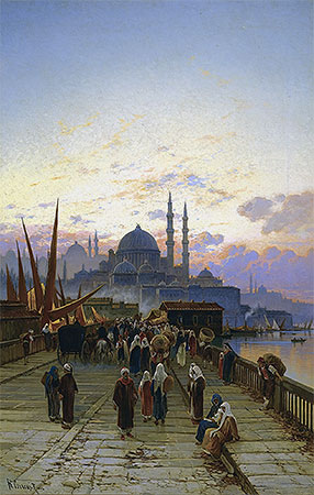 The Galata Bridge, Constantinople, undated | Hermann David Salomon Corrodi | Giclée Canvas Print